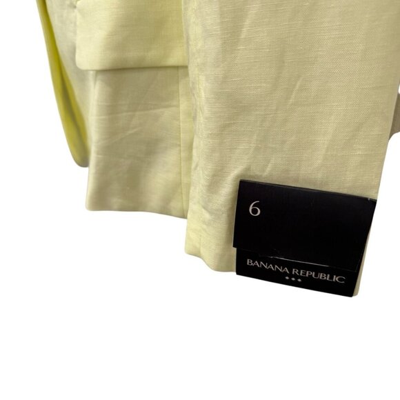 Banana Republic Womens Yellow Linen-Blend Blazer Size 6 New - Picture 4 of 6